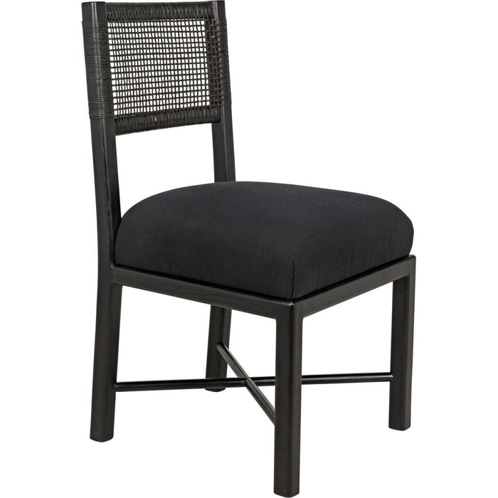Noir Lobos Dining Chair, Charcoal Black - Mindi, 18" W