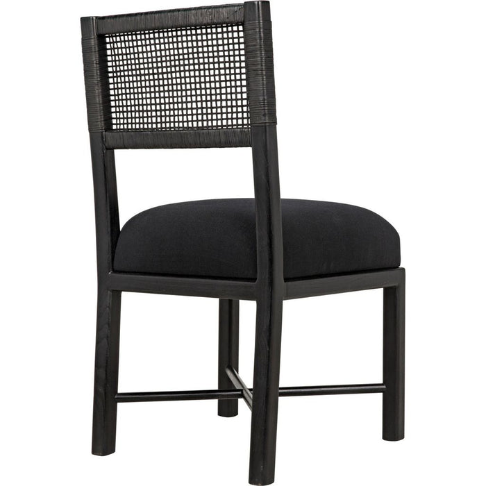Noir Lobos Dining Chair, Charcoal Black - Mindi, 18" W