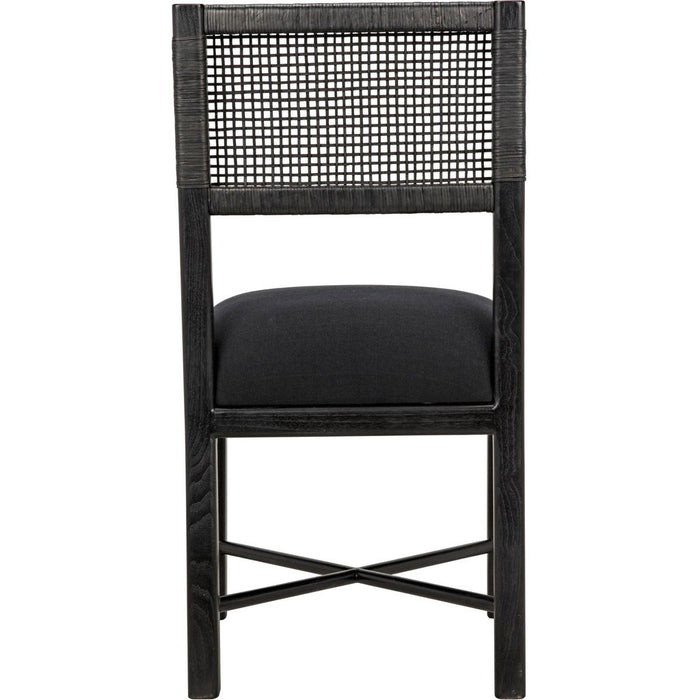Noir Lobos Dining Chair, Charcoal Black - Mindi, 18" W