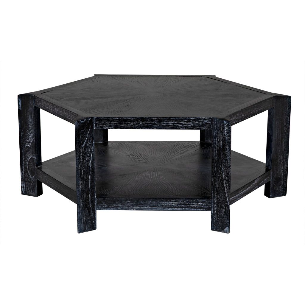 Primary vendor image of Noir Yuhuda Coffee Table, Cinder Black - Mindi & Veneer, 46"