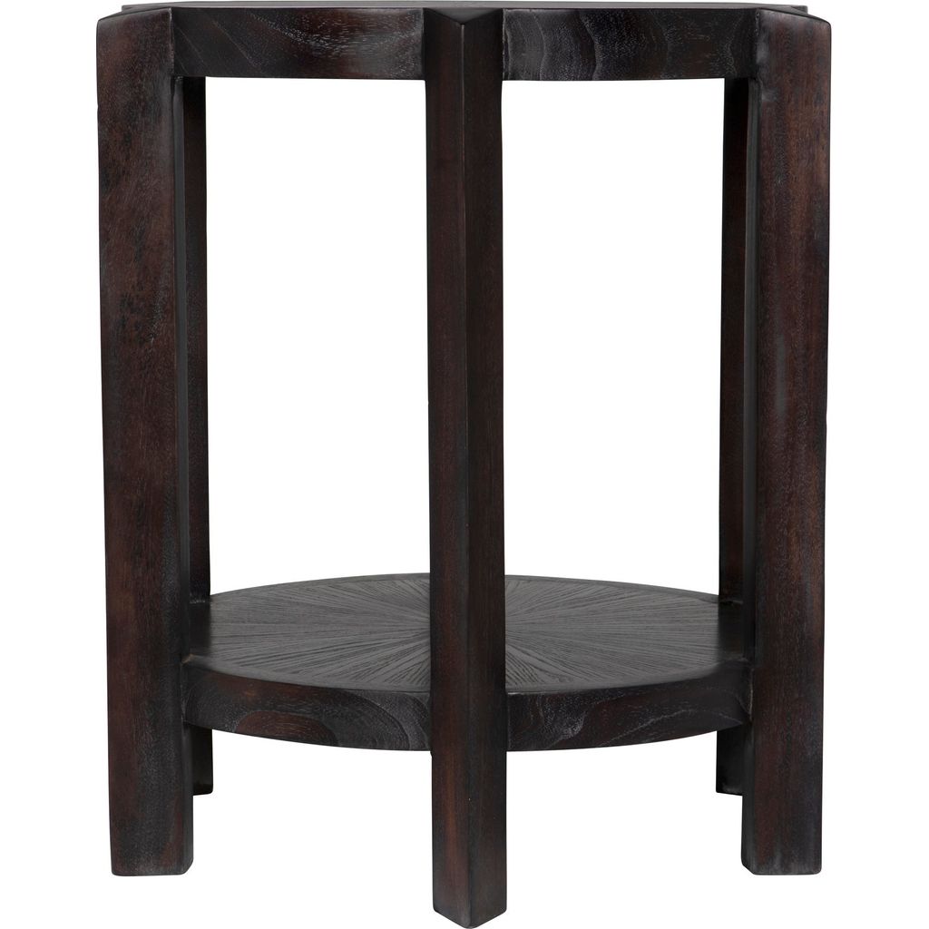 Noir Yuhuda Small Side Table, Sombre Finish - Mindi, 25"