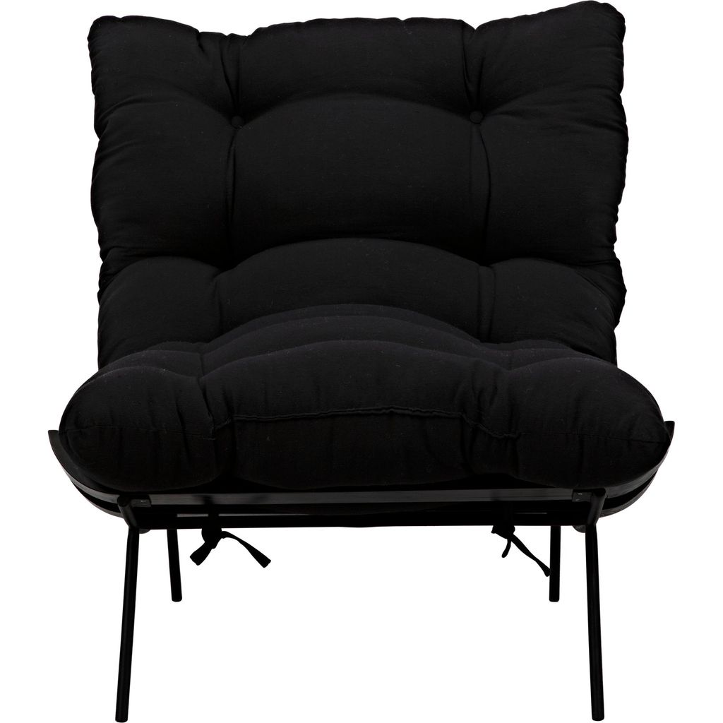 Noir Hanzo Chair w/ Steel Legs, Charcoal Black, 32" W