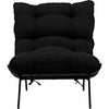 Noir Hanzo Chair w/ Steel Legs, Charcoal Black, 32" W