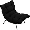 Noir Hanzo Chair w/ Steel Legs, Charcoal Black, 32" W