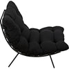 Noir Hanzo Chair w/ Steel Legs, Charcoal Black, 32" W