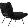 Noir Hanzo Chair w/ Steel Legs, Charcoal Black, 32" W