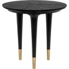 Noir Maganini Side Table - Sungkai/Mindi & Brass Caps, 25"