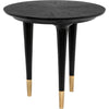 Noir Maganini Side Table - Sungkai/Mindi & Brass Caps, 25"