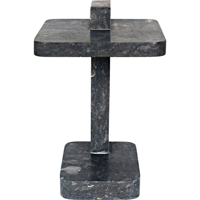Noir North Side Table, Black Marble, 15"