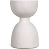 Noir Hourglass Stool, White Fiber Cement, 15" W