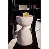 Noir Hourglass Stool, White Fiber Cement, 15" W