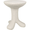 Noir Laramy Side Table, White Fiber Cement, 20"