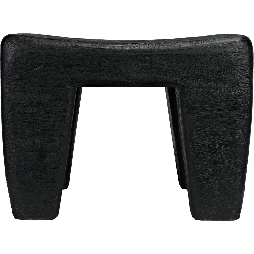 Noir Sumo Stool, Black Burnt - Munggur, 16" W