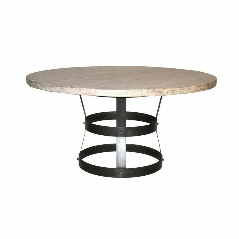 CFC Basket Reclaimed Lumber Top Round Dining Table, 54