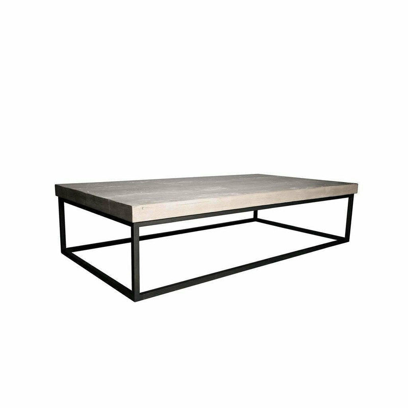 CFC Marin Reclaimed Wood/Steel Coffee Table, Grey Wash, 60