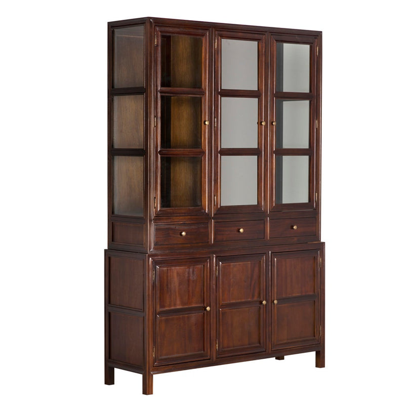 Primary vendor image of Noir Colonial Hutch, Hand Rubbed Brown - Mahogany, Glass, Veneer, Brass pulls, 60