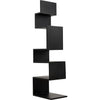 Noir Laszlo Bookcase, Black Steel, 17.5" W