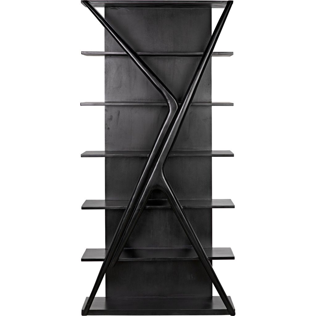 Primary vendor image of Noir Vetra Bookcase, Hand Rubbed Black - Teak & Veneer, 40" W