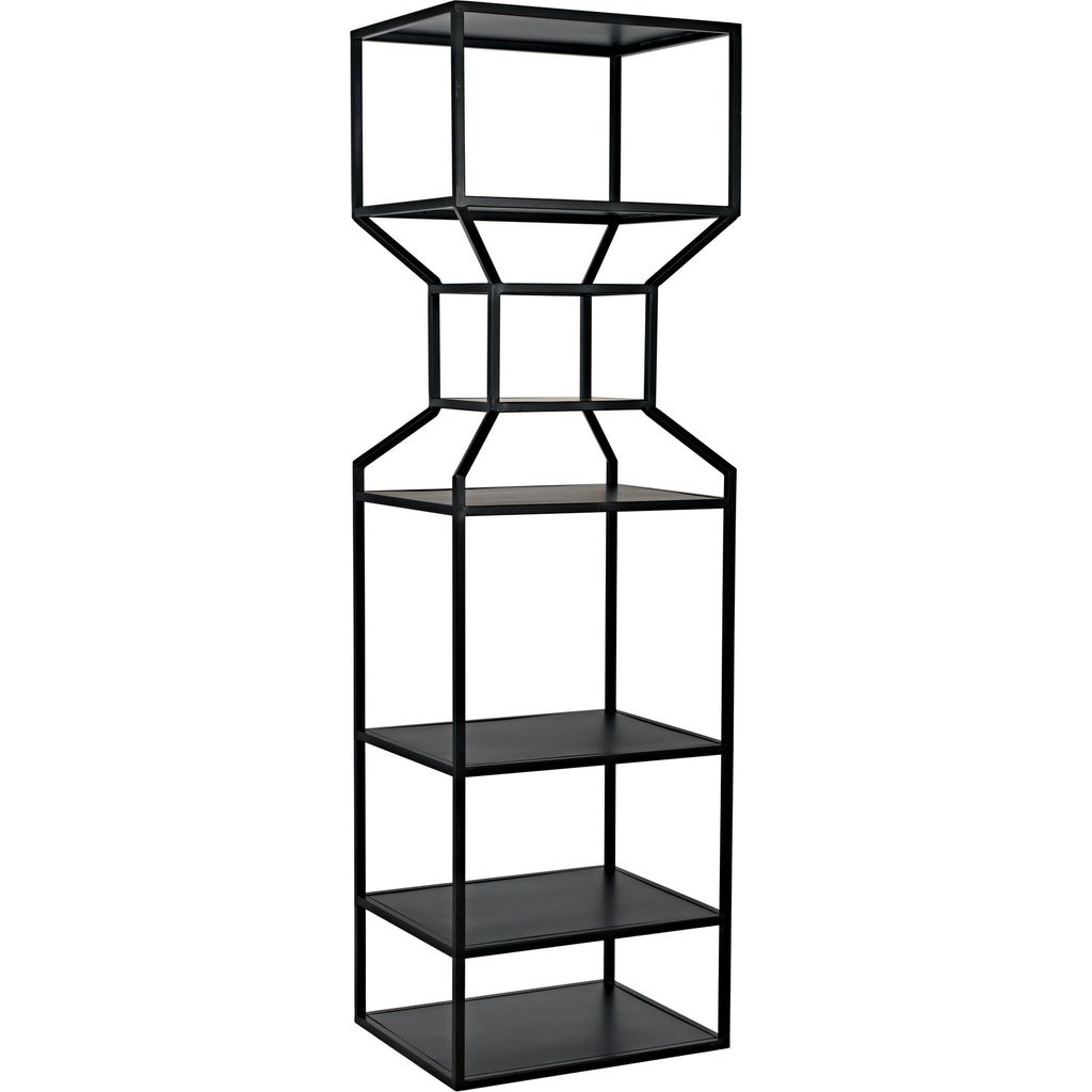 Primary vendor image of Noir Downtown A Bookcase, Black Metal - Industrial Steel, 25" W