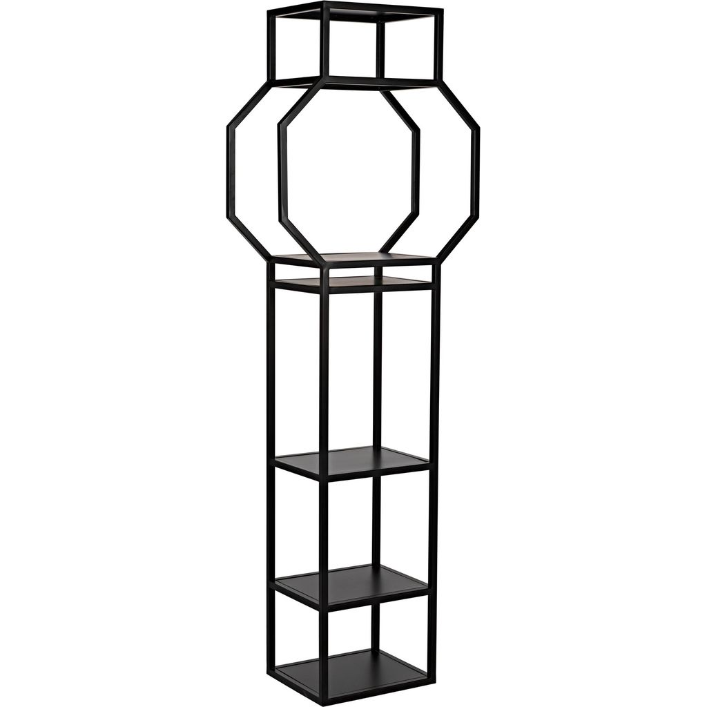 Primary vendor image of Noir Downtown B Bookcase, Black Metal - Industrial Steel, 25" W