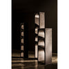 Noir Aqueduct Bookcase, A, Black Metal - Industrial Steel, 22" W