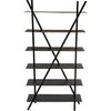 Noir Siddhartha Bookcase, Black Metal - Industrial Steel, 45" W