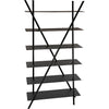 Noir Siddhartha Bookcase, Black Metal - Industrial Steel, 45" W