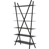 Noir Siddhartha Bookcase, Black Metal - Industrial Steel, 45" W