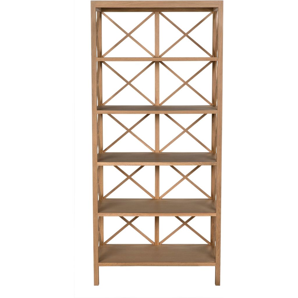 Noir Nikolai Bookcase, White Oak, 31.5" W