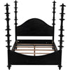 Noir Ferret Bed, Queen, Hand Rubbed Black - Mahogany