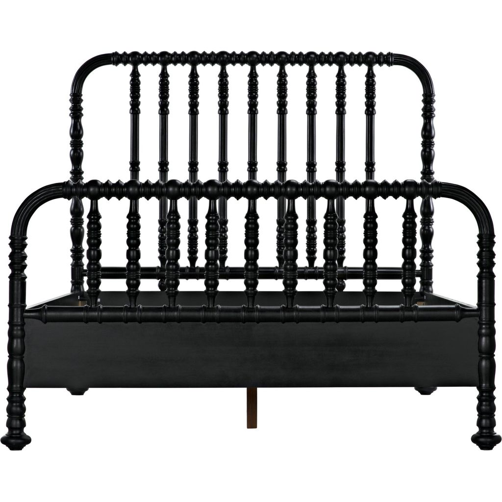 Noir Bachelor Bed, Queen, Hand Rubbed Black - Mahogany