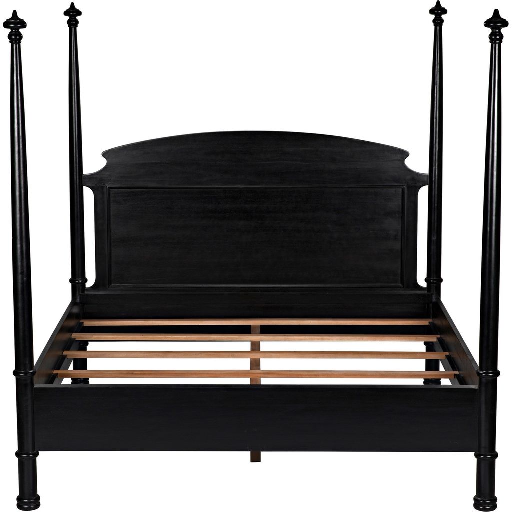 Noir New Douglas Bed, Eastern King, Hand Rubbed Black - Mahogany