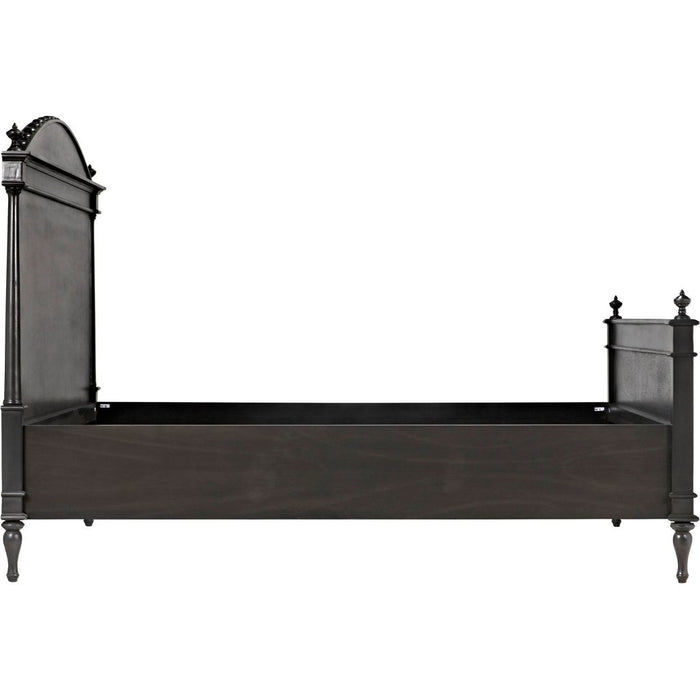 Noir Owen Bed, Eastern King, Pale - Mahogany