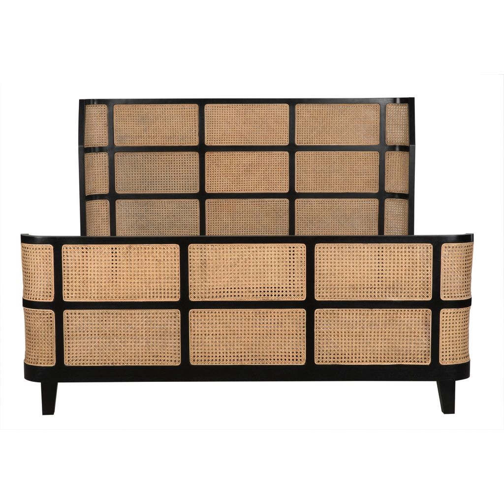 Noir Porto Bed, Eastern King, Hand Rubbed Black - Teak