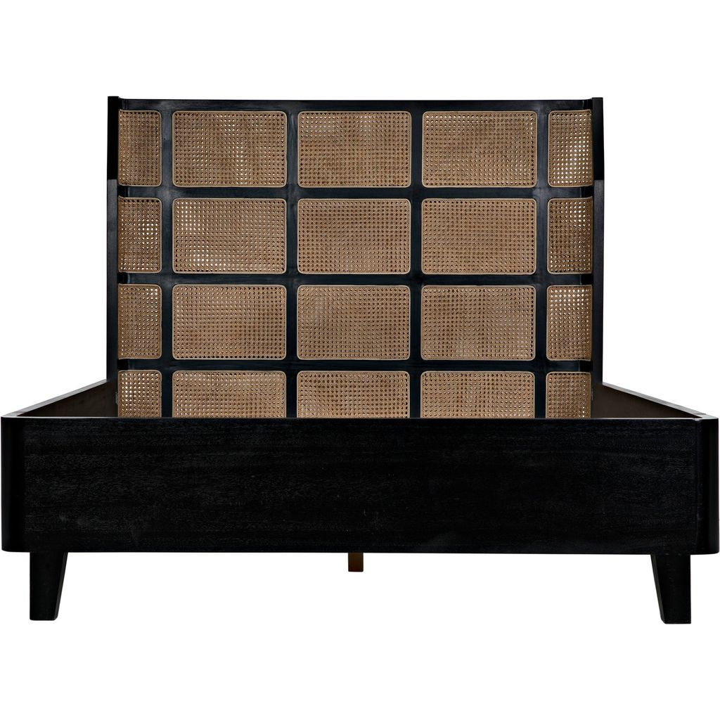 Noir Porto Bed A w/ Headboard And Frame, Queen