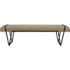 Noir Larkin Bench, Steel w/ Linen, 64" W