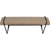 Noir Larkin Bench, Steel w/ Linen, 64" W