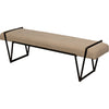 Noir Larkin Bench, Steel w/ Linen, 64" W