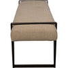 Noir Larkin Bench, Steel w/ Linen, 64" W