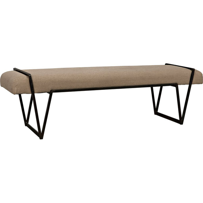 Primary vendor image of Noir Larkin Bench, Steel w/ Linen, 64" W