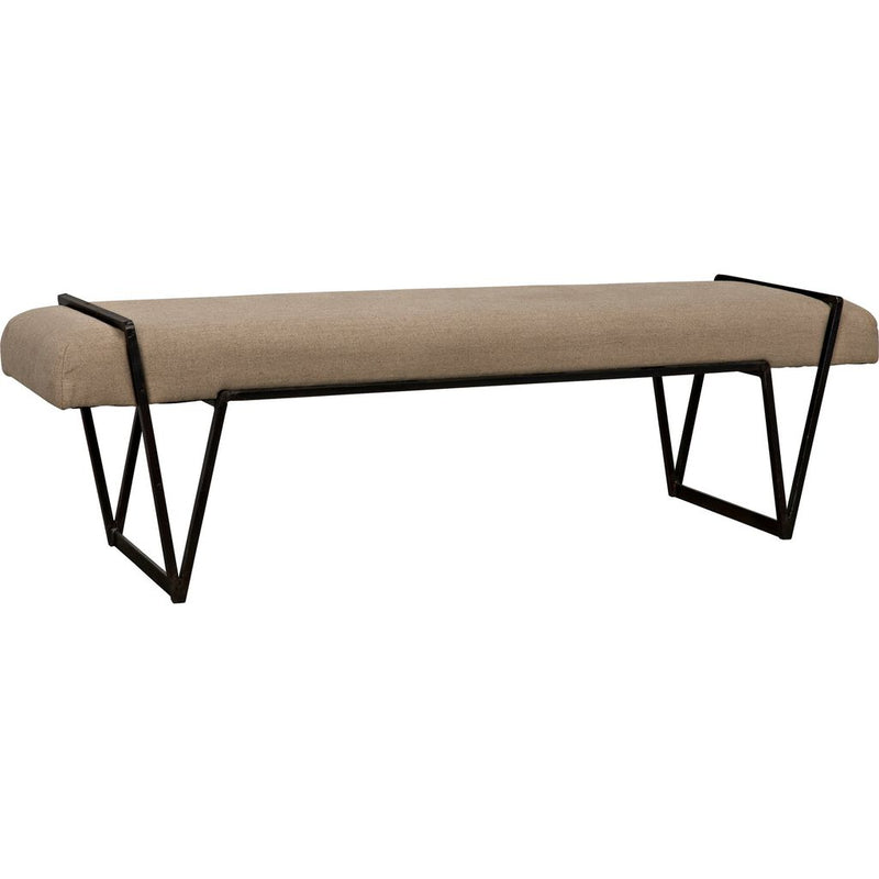 Primary vendor image of Noir Larkin Bench, Steel w/ Linen, 64