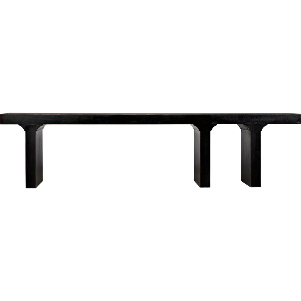 Noir Kir Bench, Hand Rubbed Black - Mahogany, 74" W