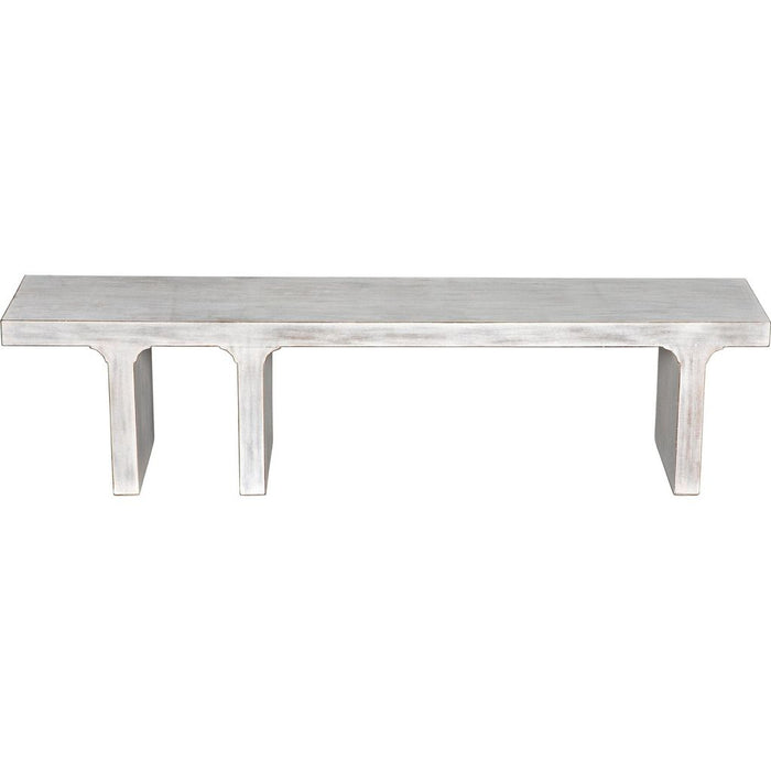 Noir Kir Bench, White Wash - Mahogany, 74" W