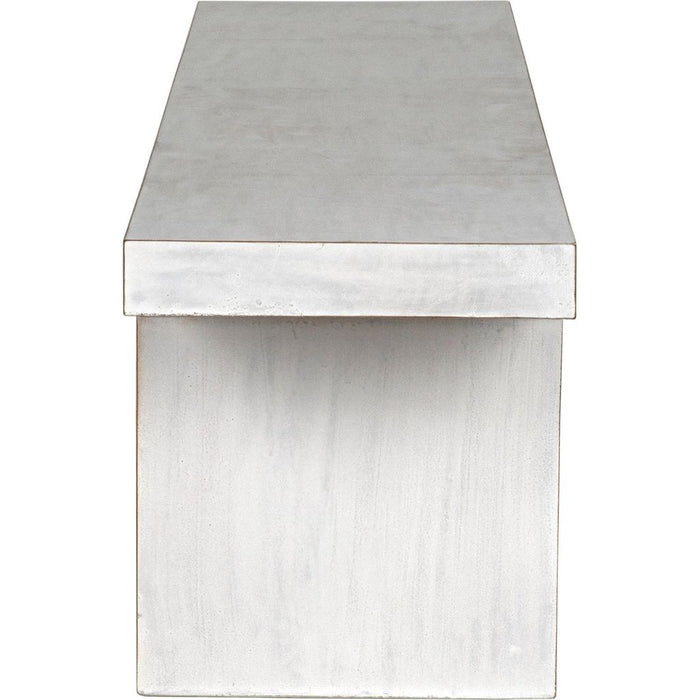 Noir Kir Bench, White Wash - Mahogany, 74" W