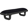 Noir Sigmund Bench - Mahogany & Black Cotton, 70.5" W