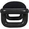 Noir Sigmund Bench - Mahogany & Black Cotton, 70.5" W