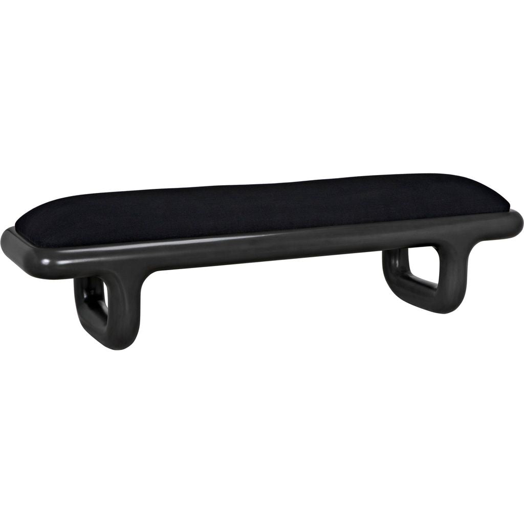 Primary vendor image of Noir Sigmund Bench - Mahogany & Black Cotton, 70.5" W