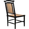 Noir Colonial Bamboo Dining Side Chair, Hand Rubbed Black - Mahogany, 20" W