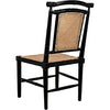 Noir Colonial Bamboo Dining Side Chair, Hand Rubbed Black - Mahogany, 22" W