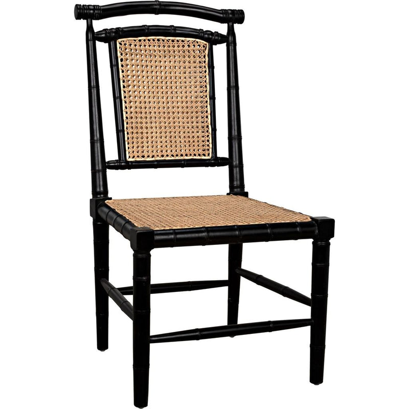 Primary vendor image of Noir Colonial Bamboo Dining Side Chair, Hand Rubbed Black - Mahogany, 20